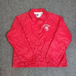 VTG 80s Swingster Coach Jacket Red CARR Cubs Bear Logo Made USA Men’s L